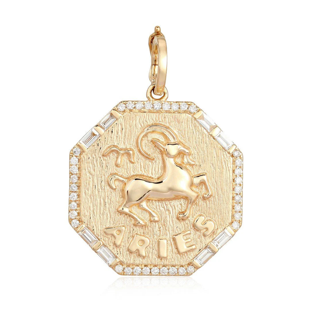 Aries Diamond Zodiac Charm