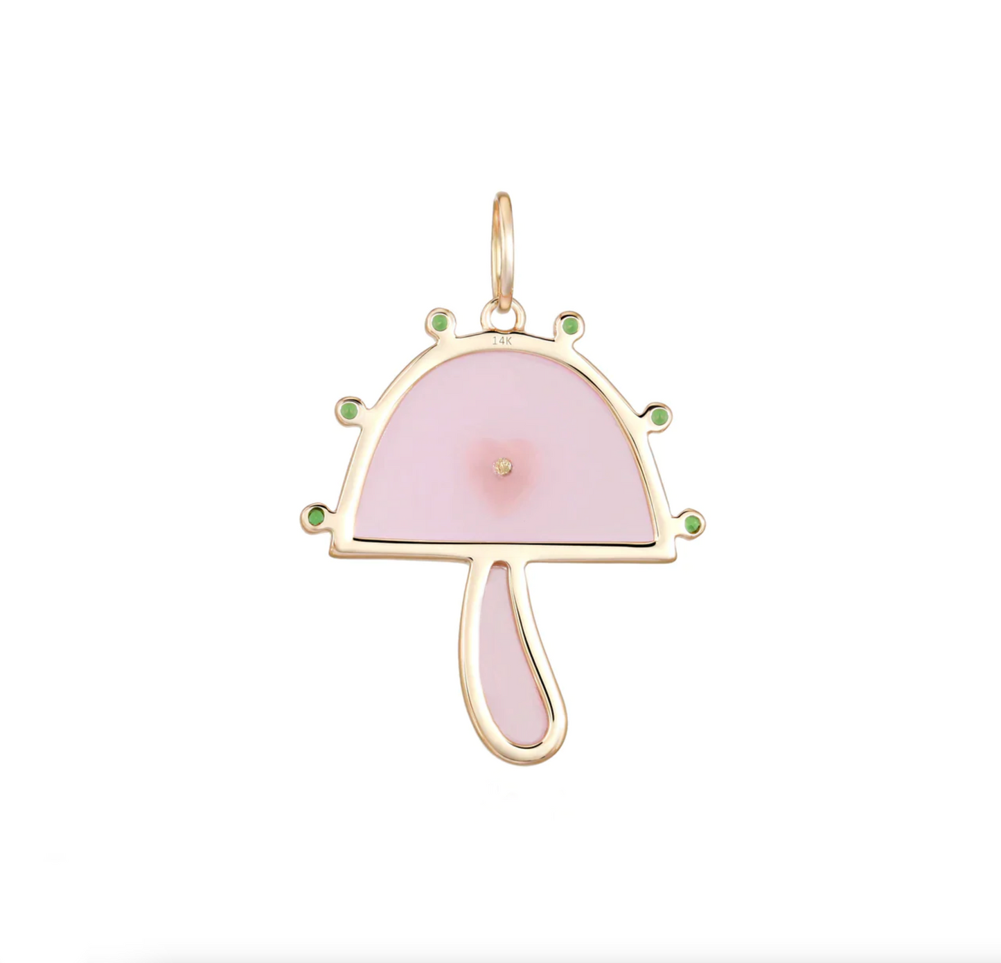 Rose Quartz Mushroom Charm