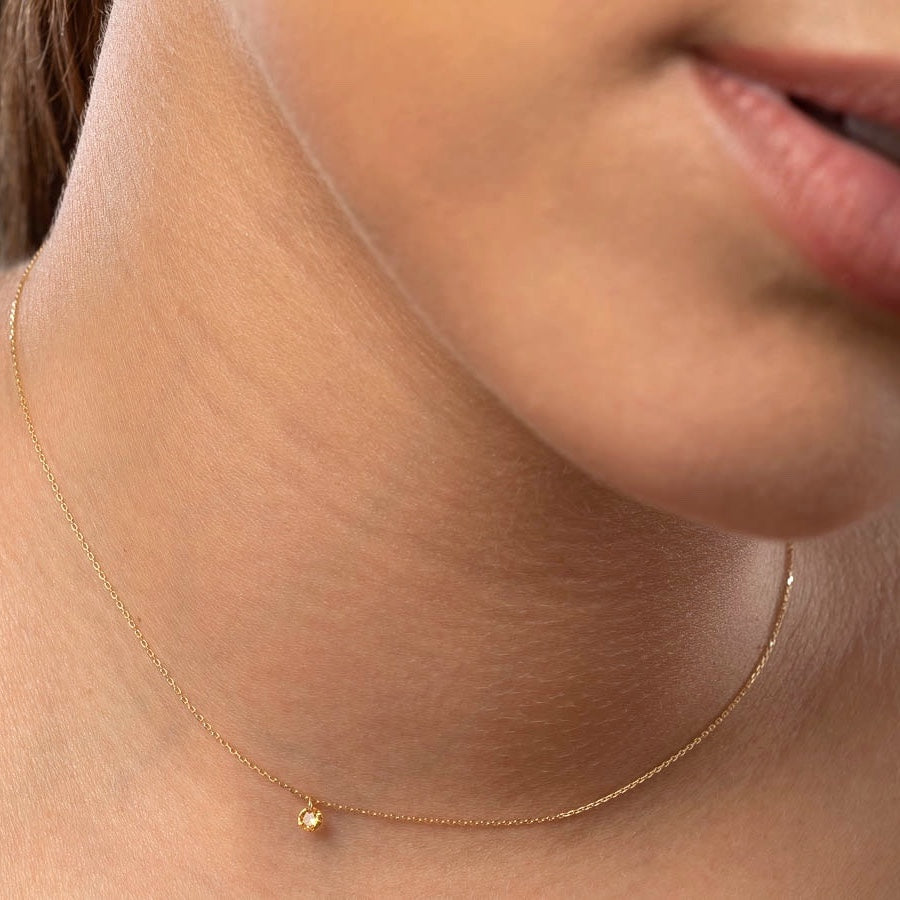 18K Gold and Orange Sapphire Necklace