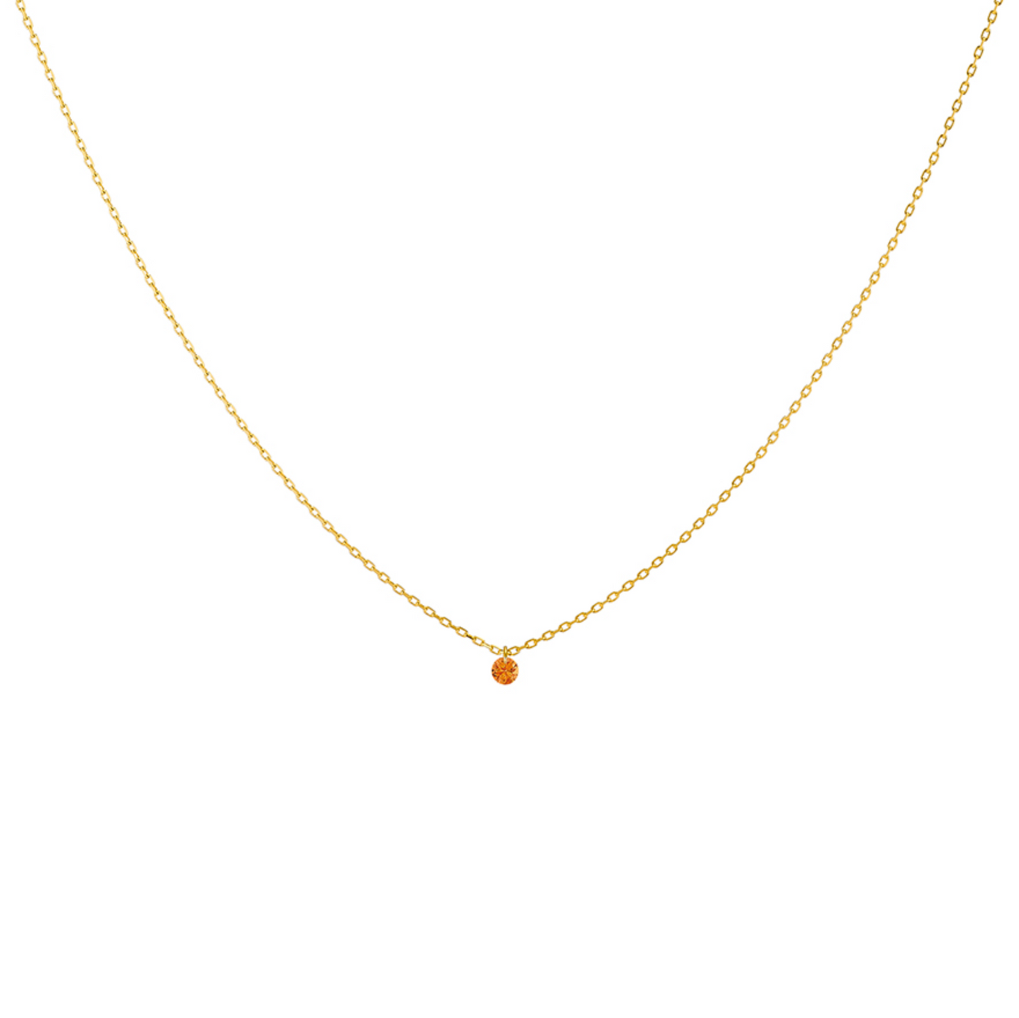 18K Gold and Orange Sapphire Necklace