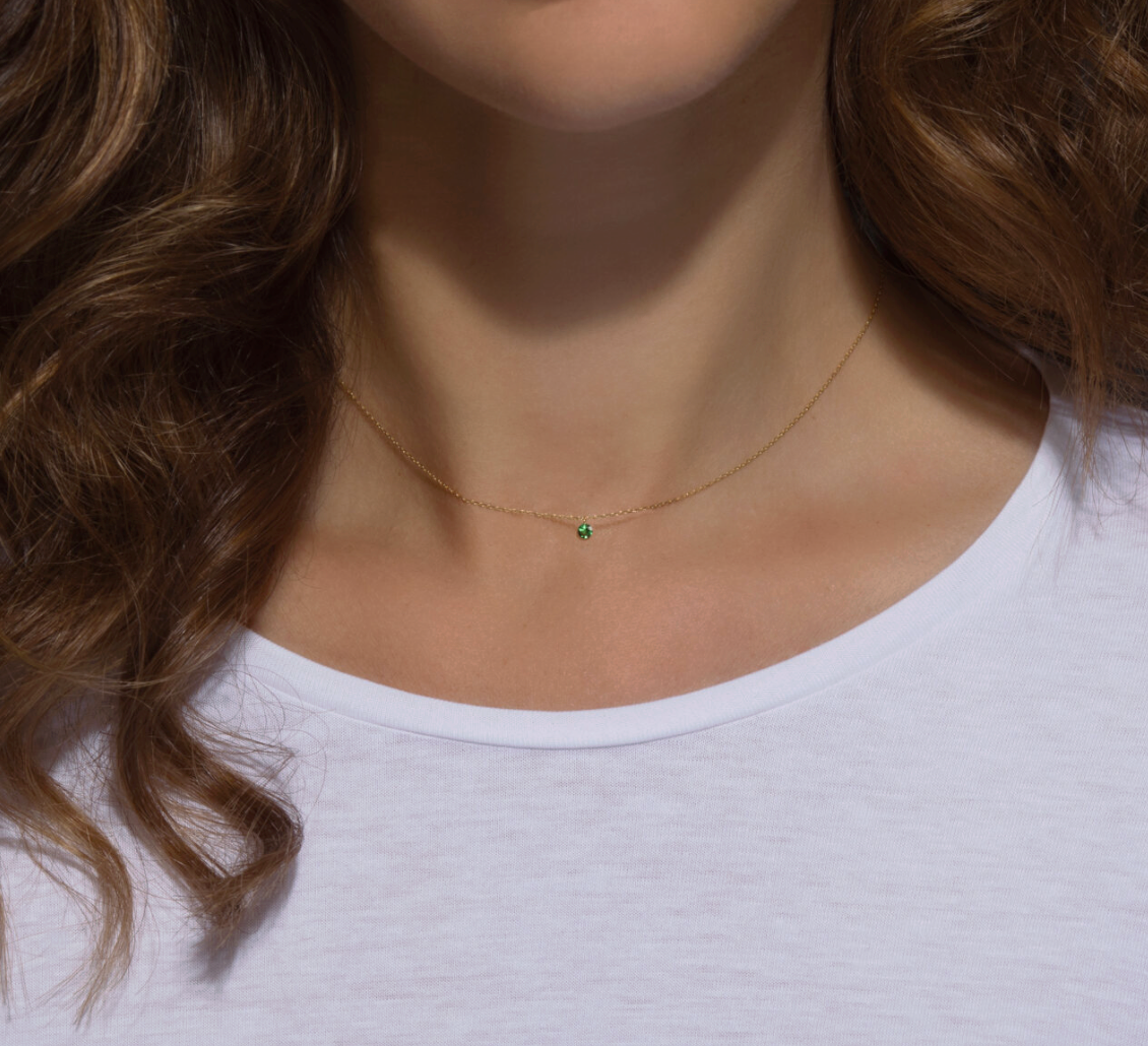 18K Gold and Tsavorite Necklace