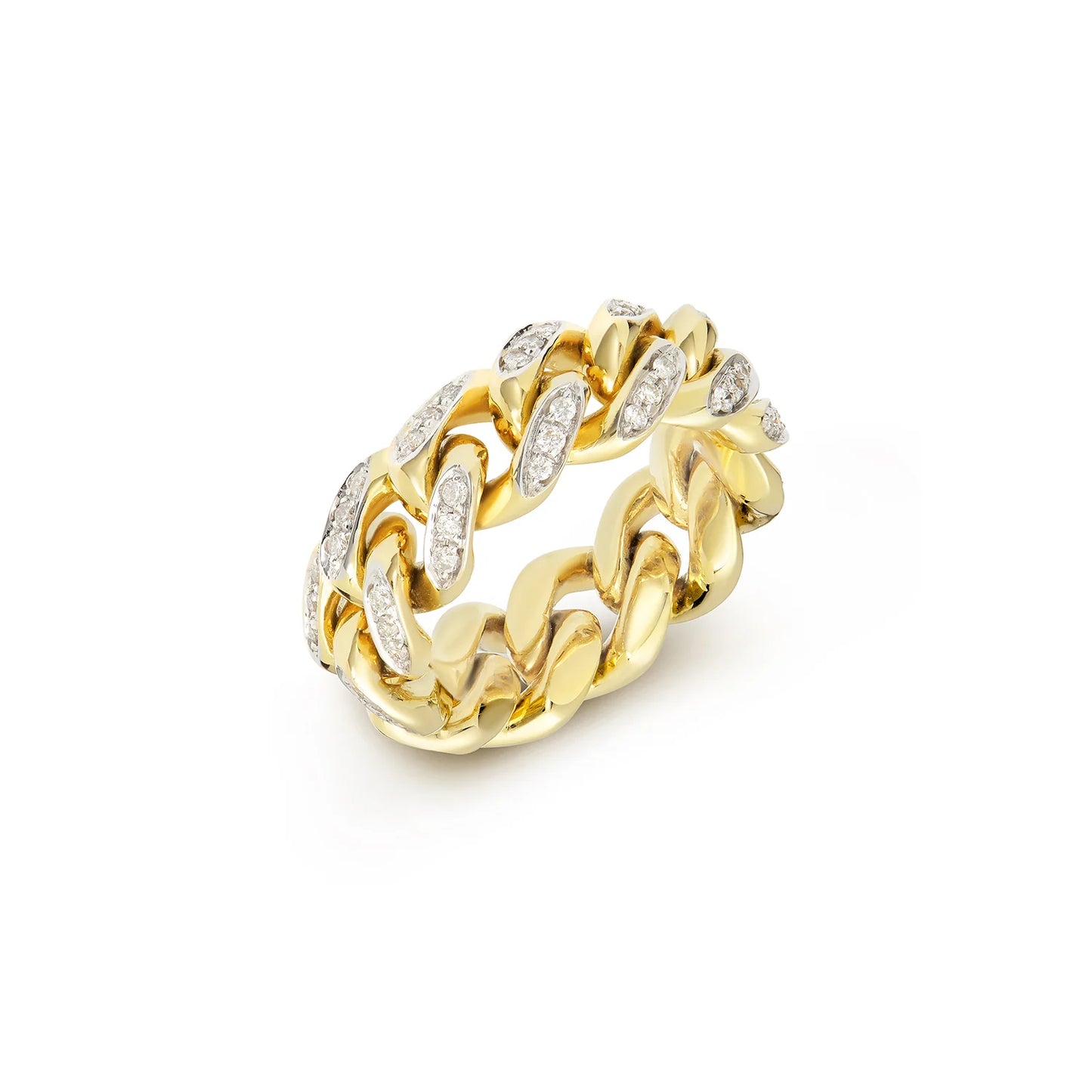 18K Yellow Gold Andy Pave Diamond Ring