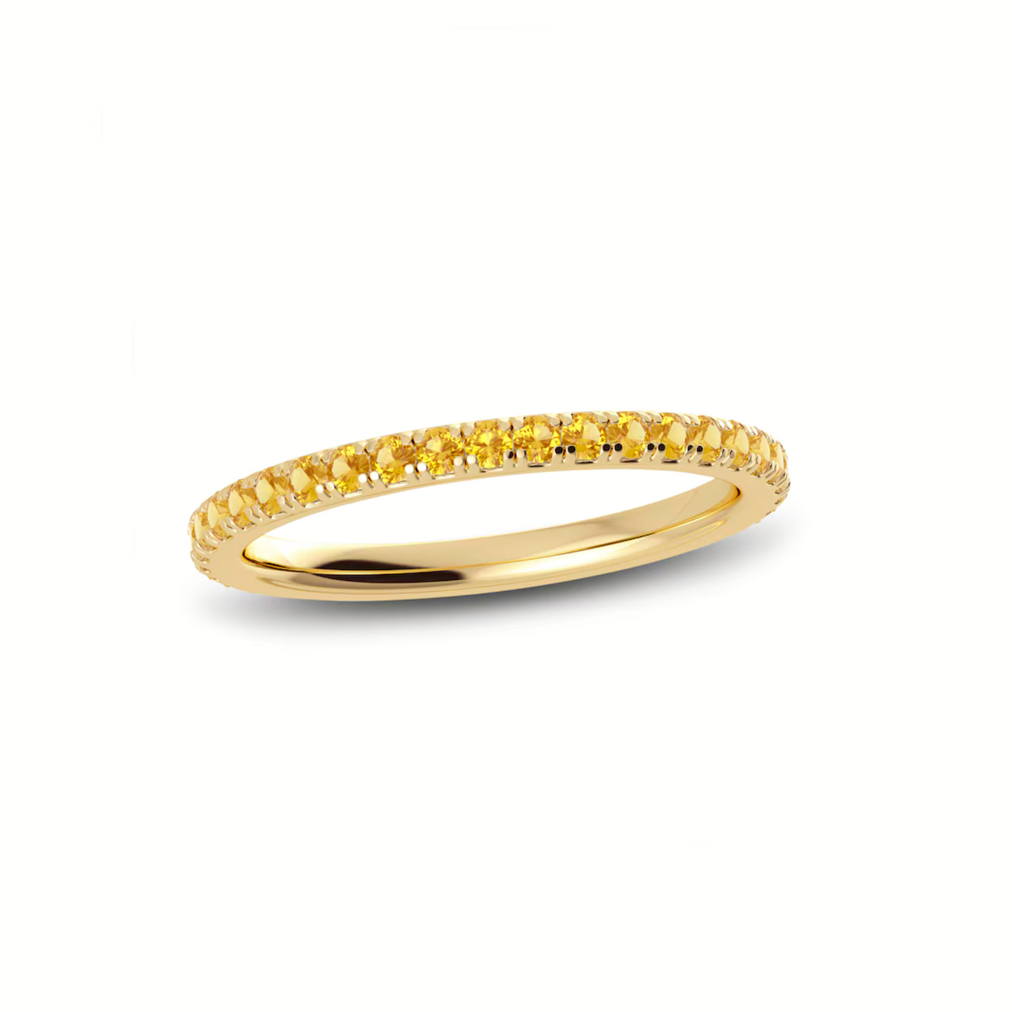 Yellow Gold Candy Citrine U Pave Eternity Band