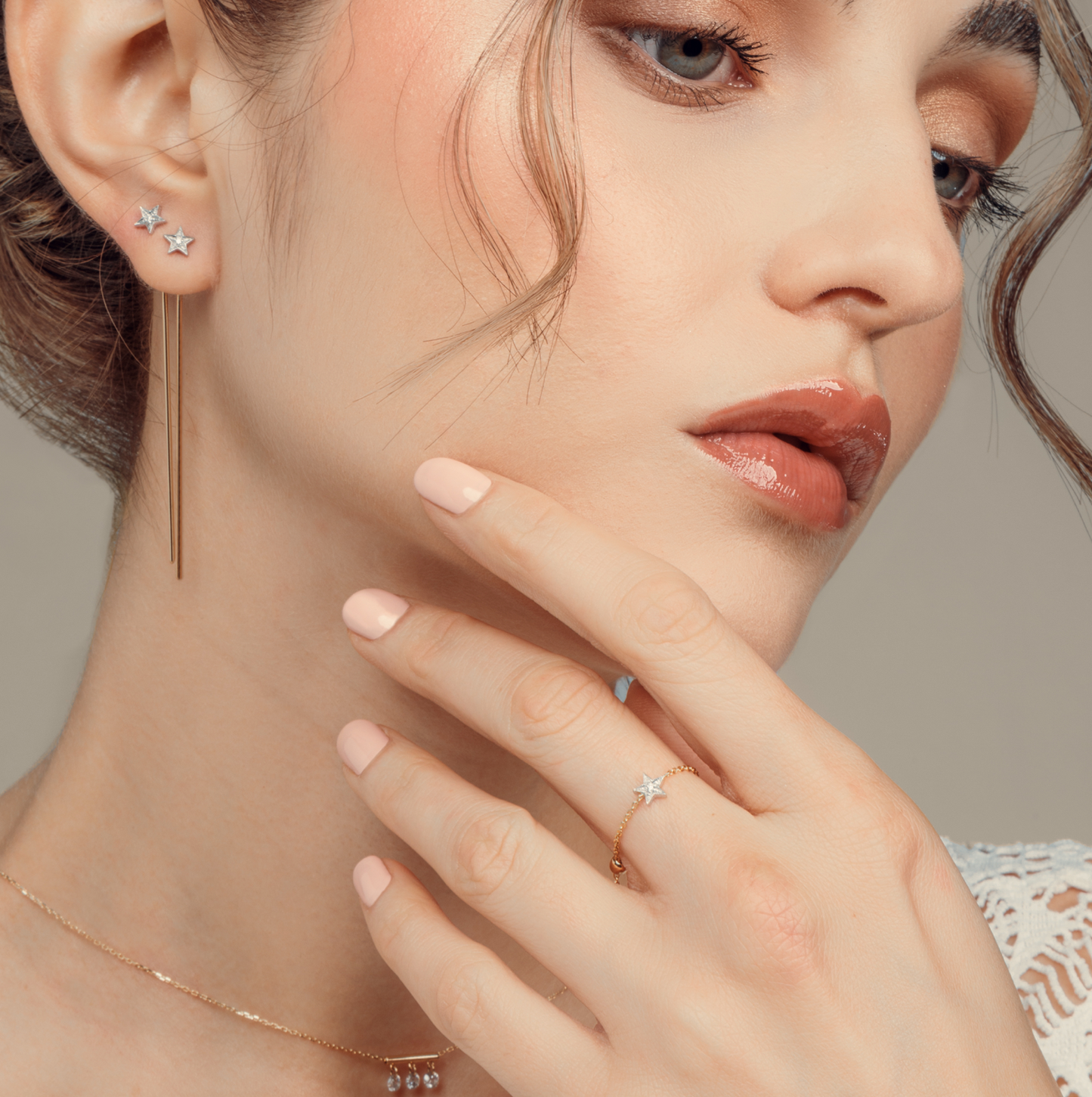 18K Gold Etoile Diamond Chain Ring