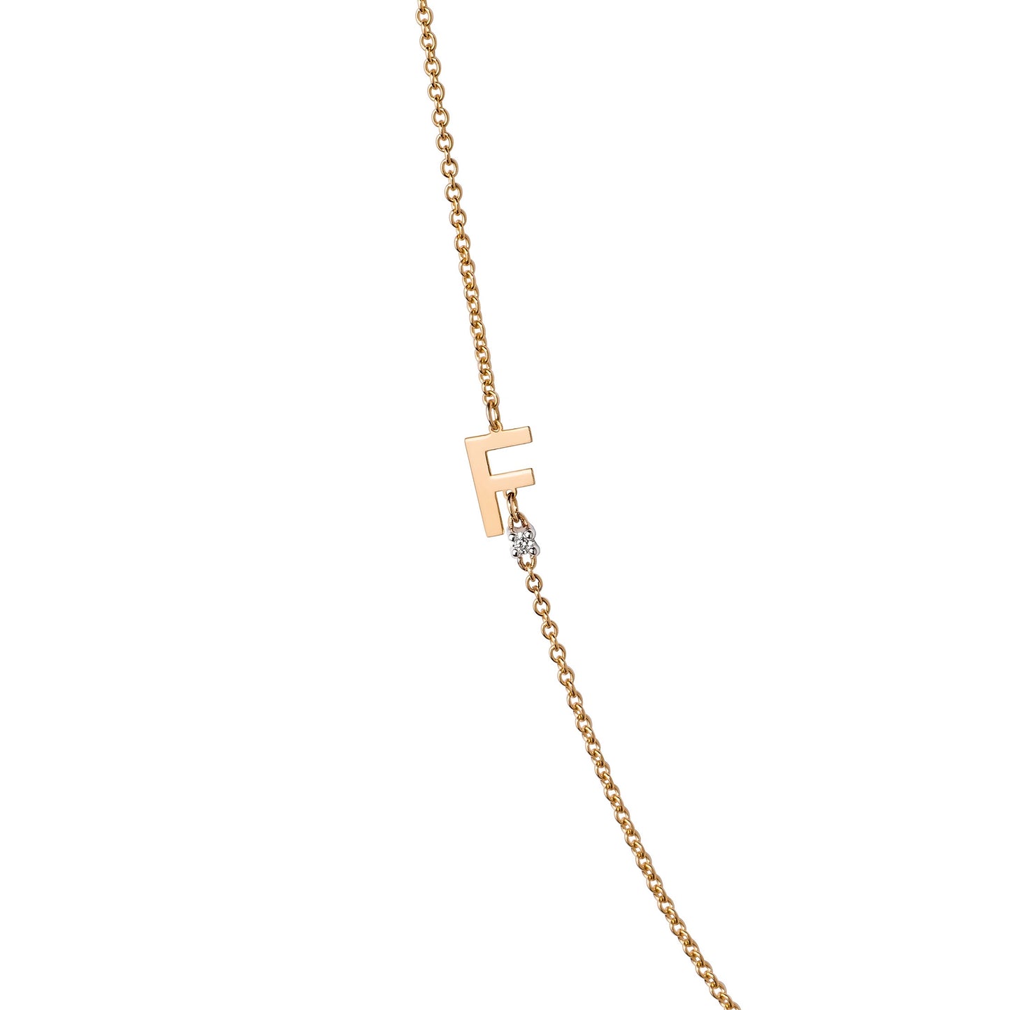 18K Yellow Gold Diamond Initial Bracelet