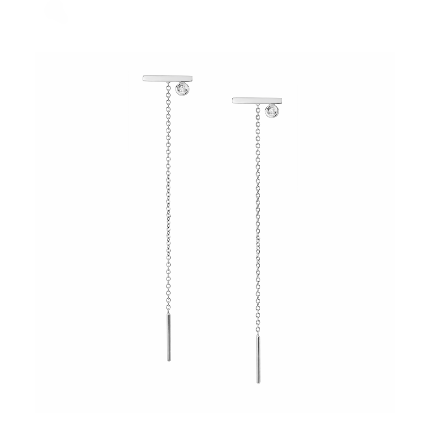 Diamond Bar Threader Earrings