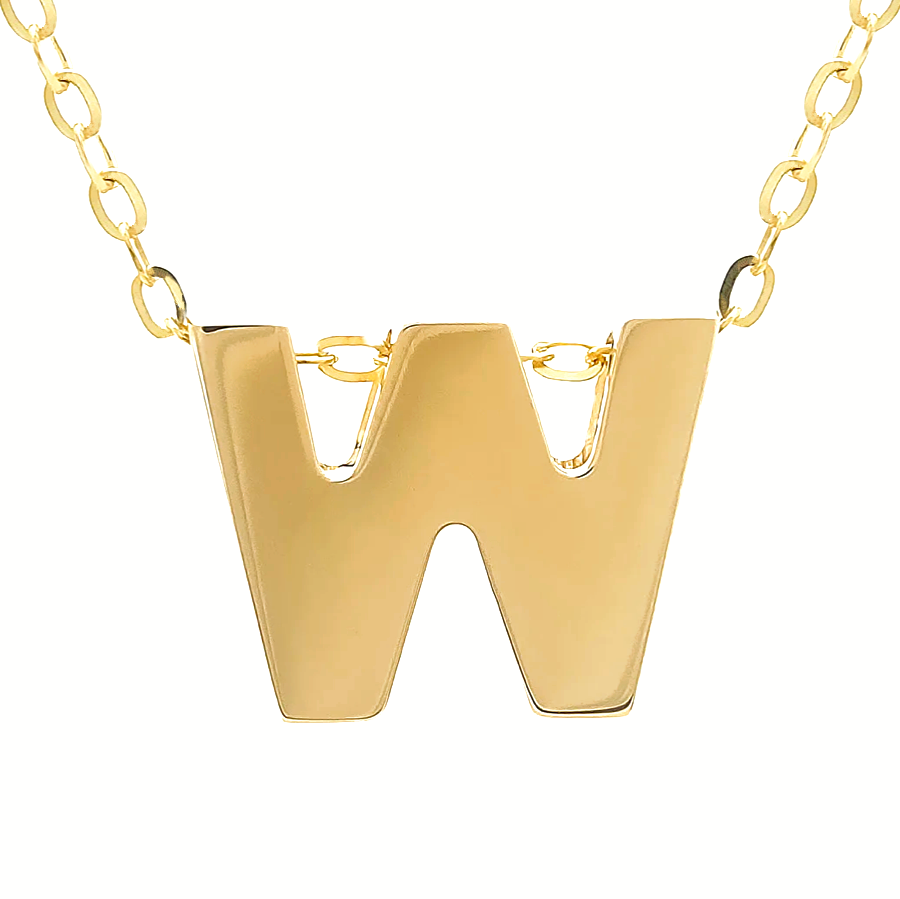 Chunky Block Initial Necklace