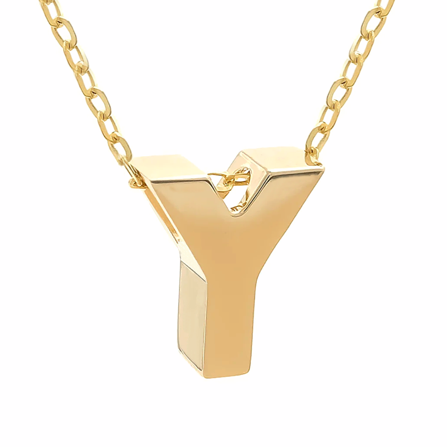 Chunky Block Initial Necklace
