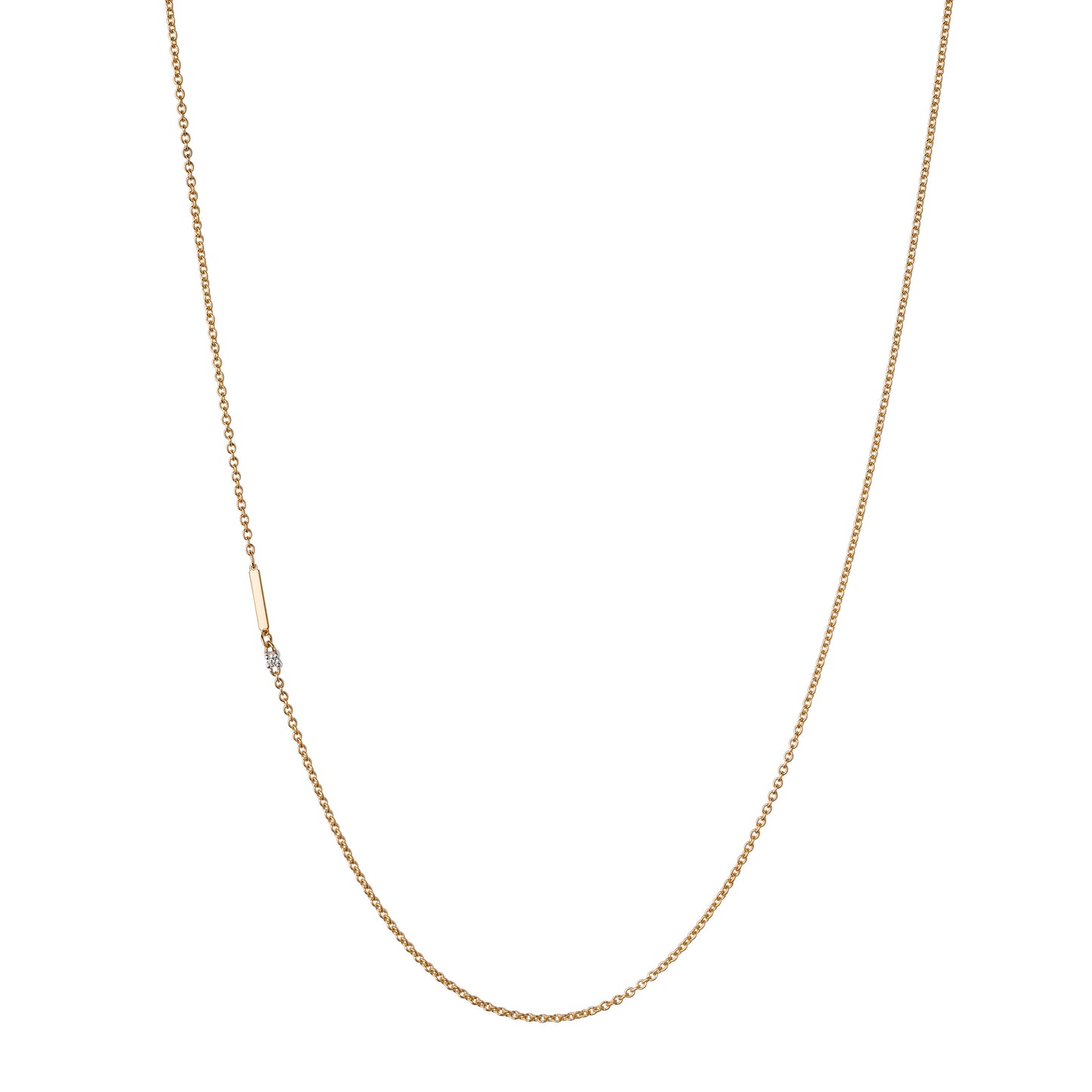 18K Yellow Gold Initial and Diamond Necklace