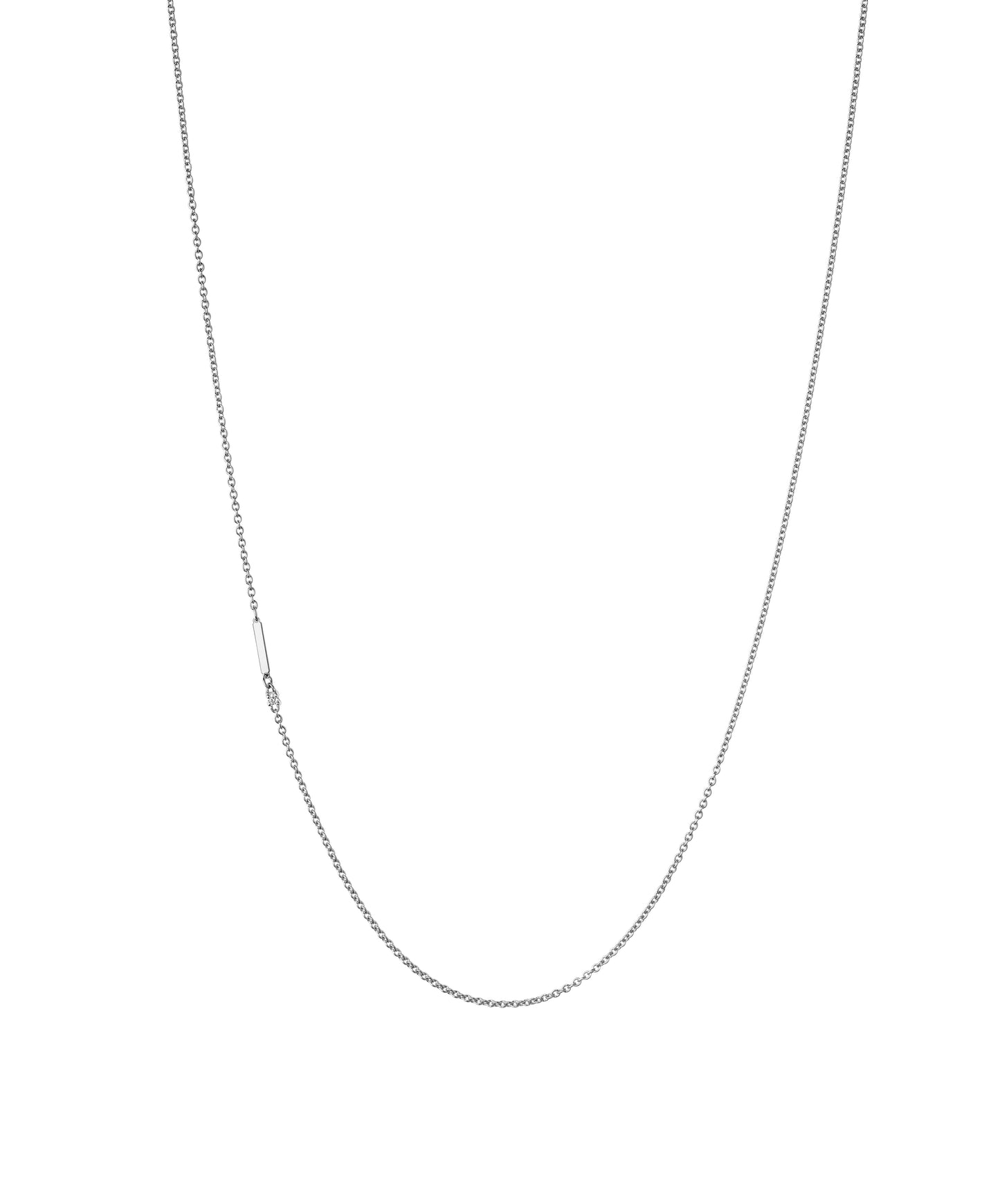 18K White Gold Initial and Diamond Necklace