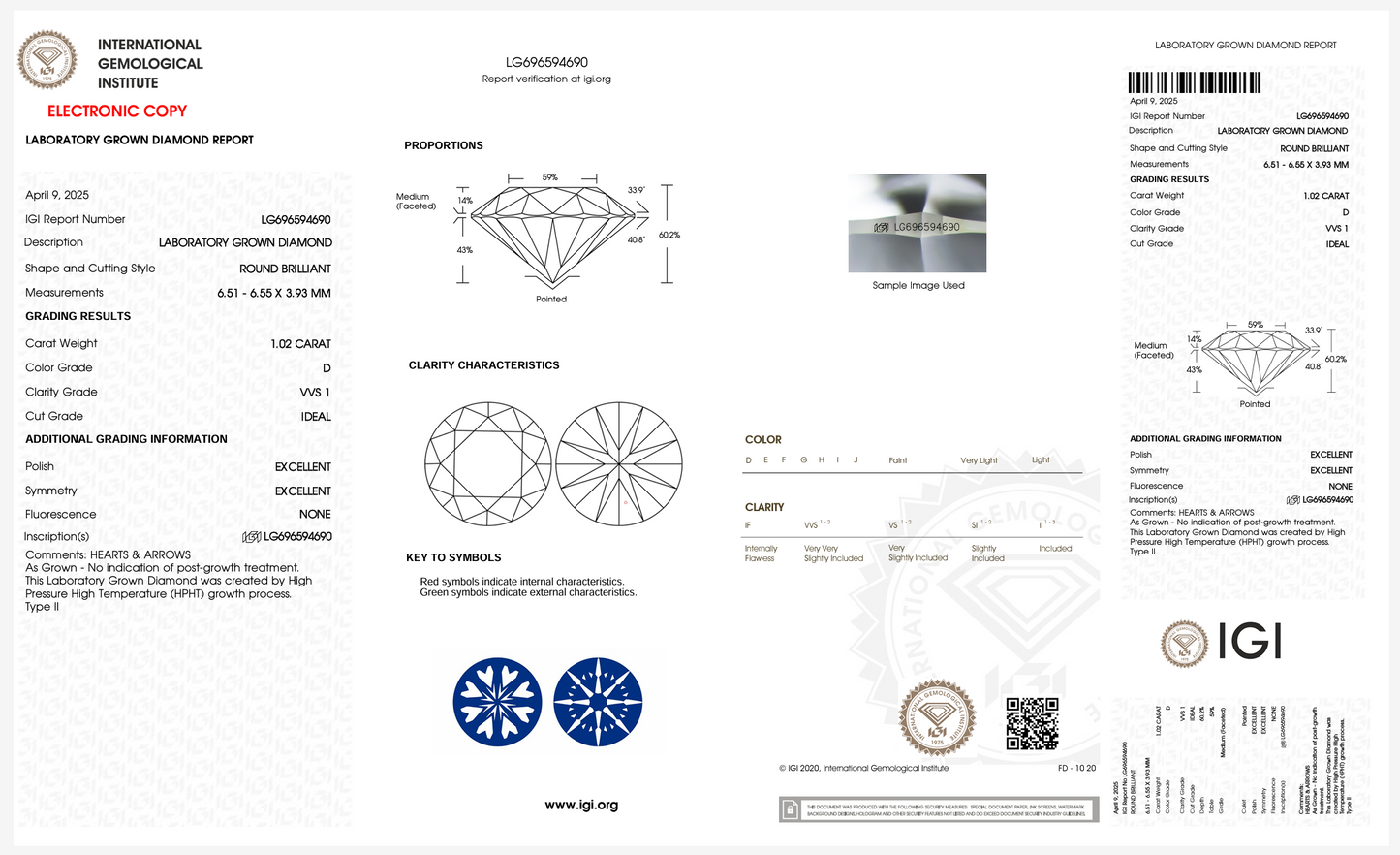 2.05 Carat Hearts and Arrows Lab Grown Diamond Studs