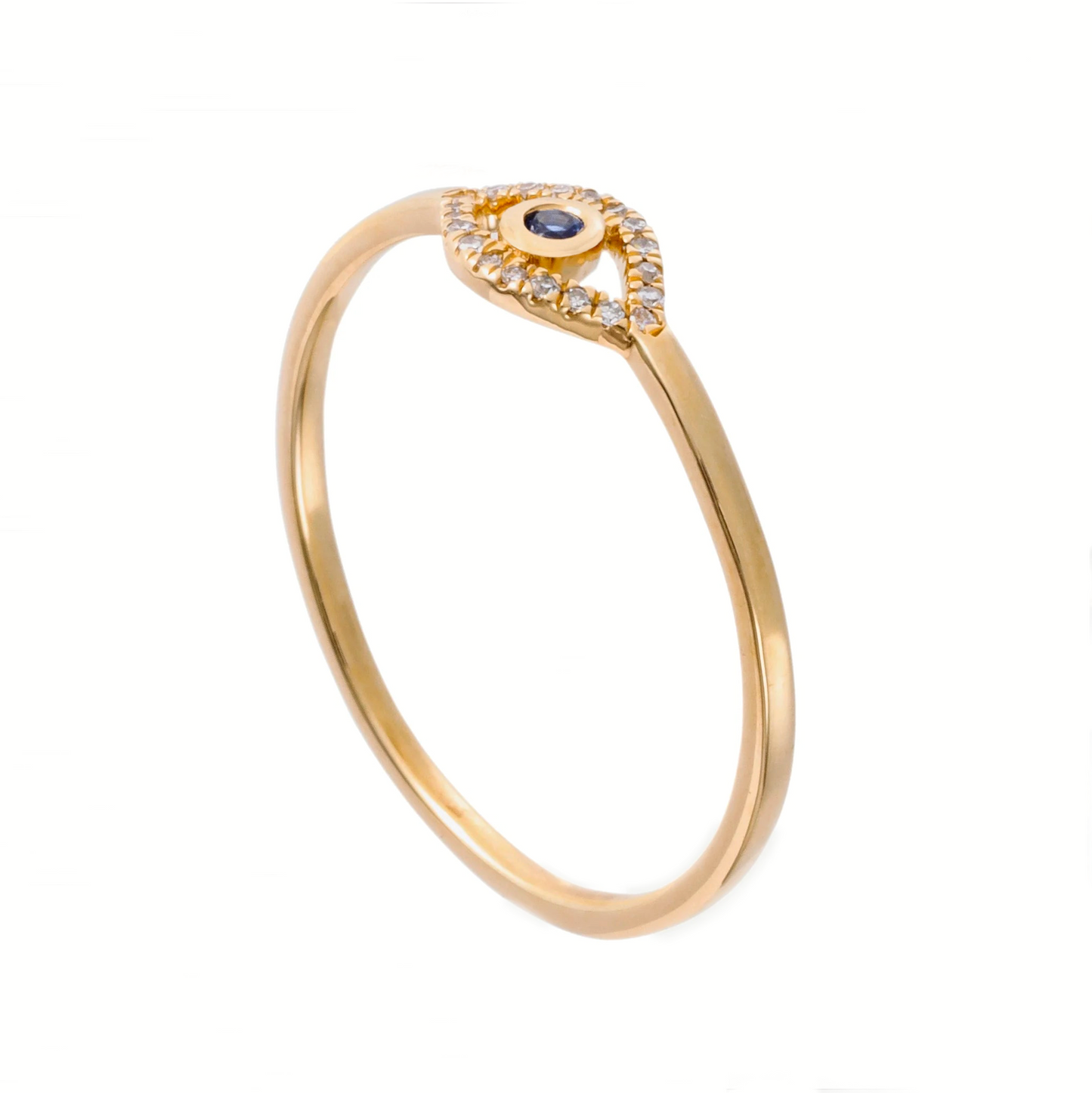 Mini Evil Eye Diamond and Sapphire Ring