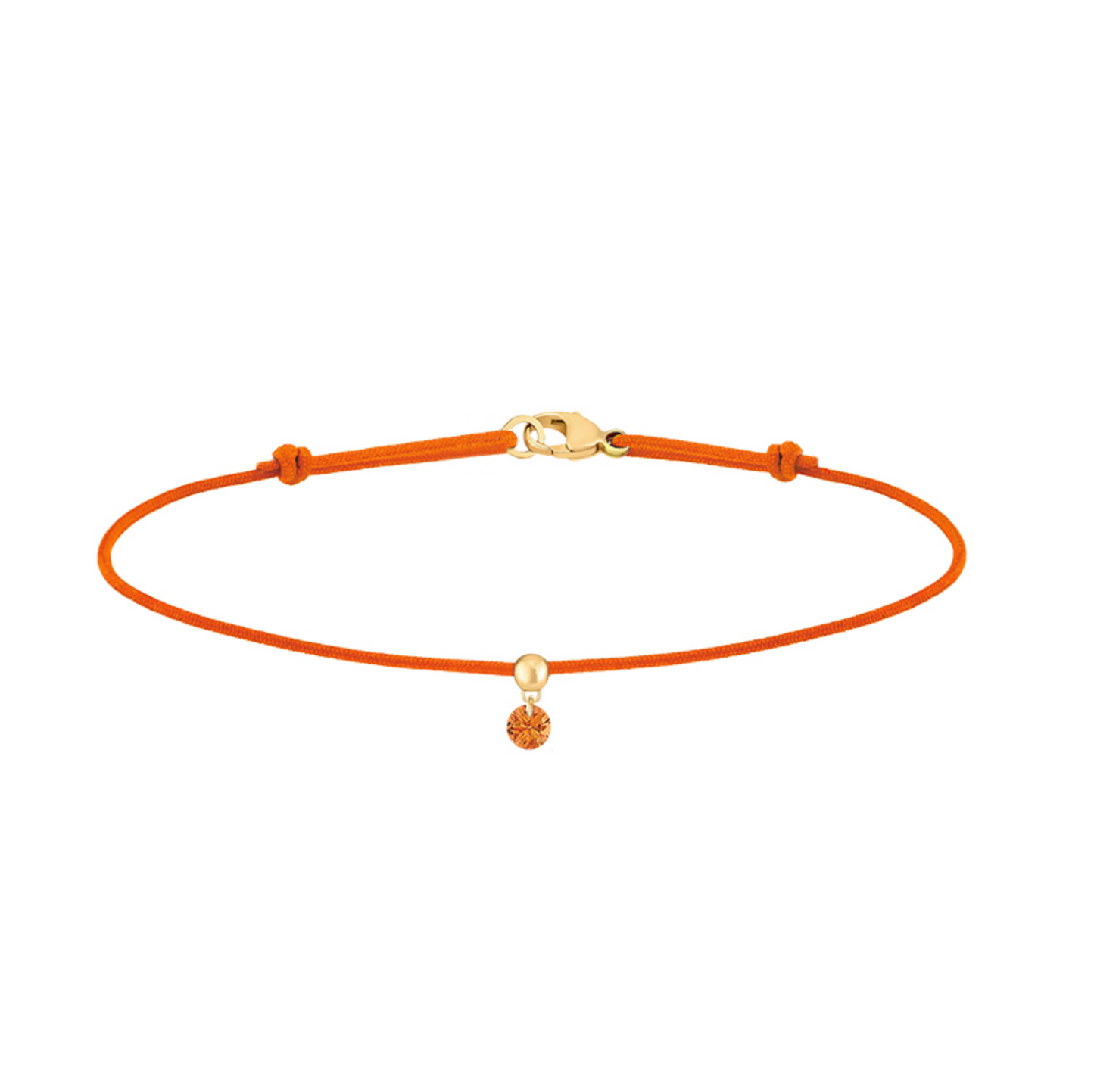 Floating Orange Sapphire Cord Bracelet
