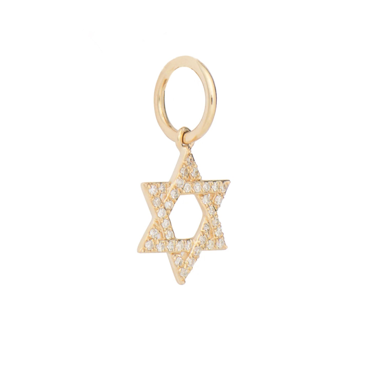 Pave Diamond Star of David Charm