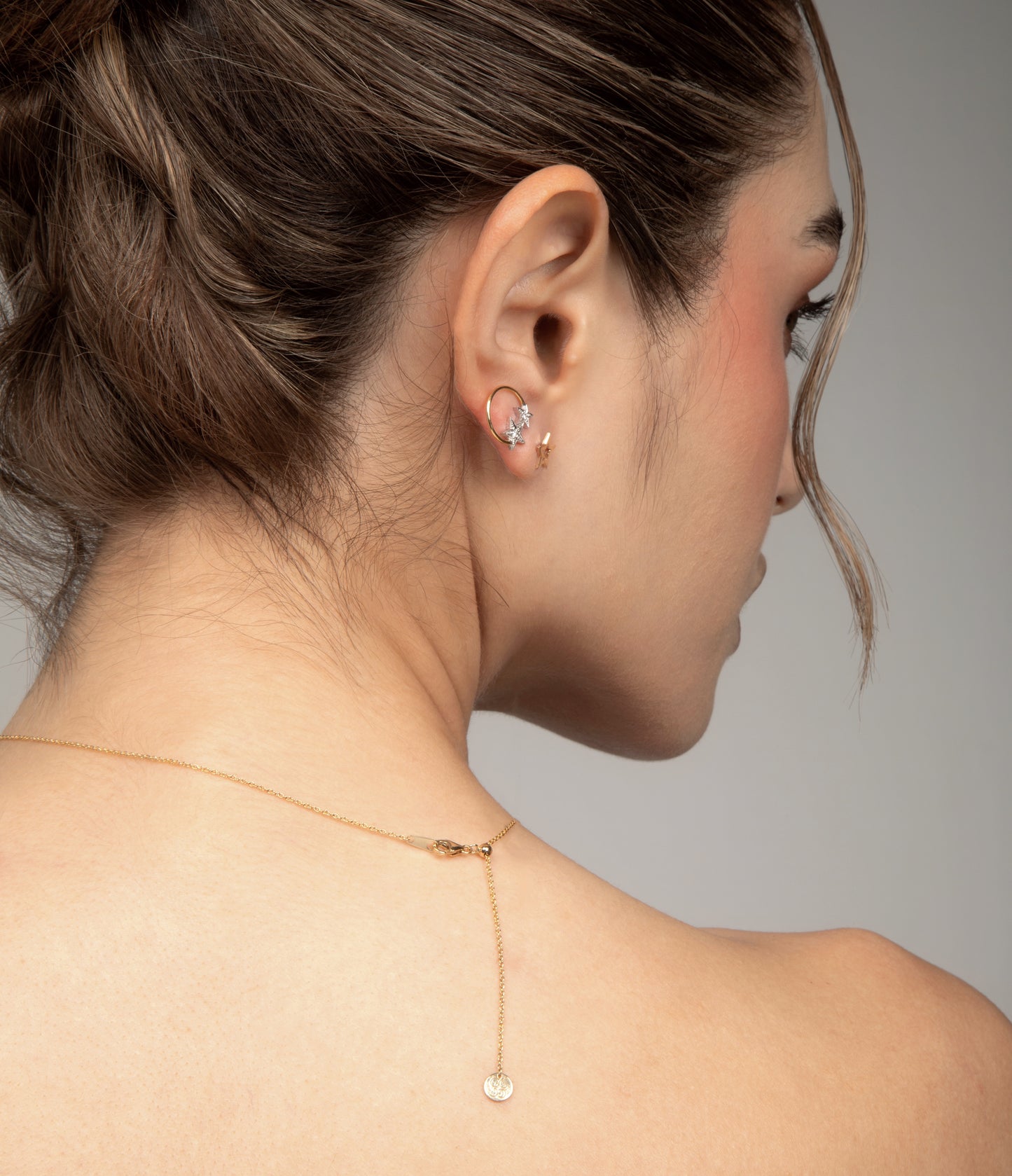 18K Yellow Gold Initial and Diamond Necklace