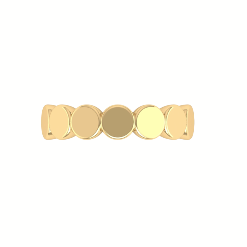 Avi Solid Gold Beaded Stacking Ring