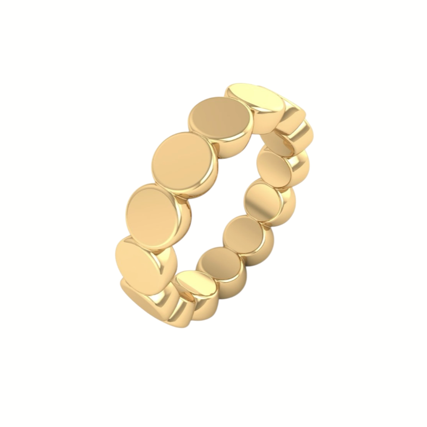 Avi Solid Gold Beaded Stacking Ring