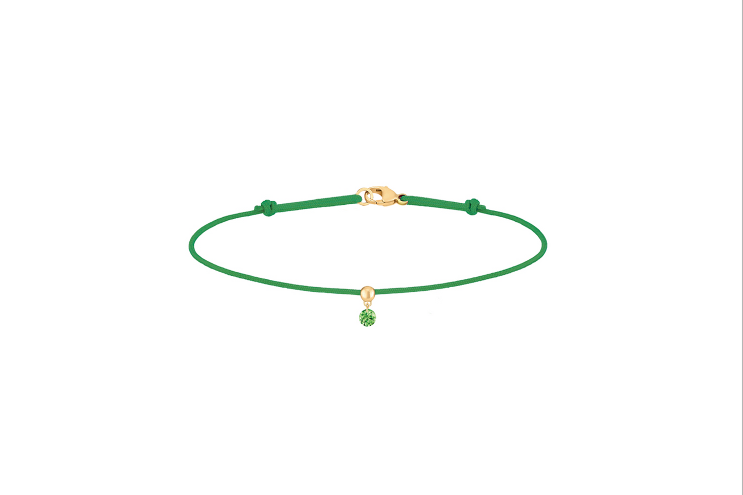 Floating Tsavorite Garnet Cord Bracelet
