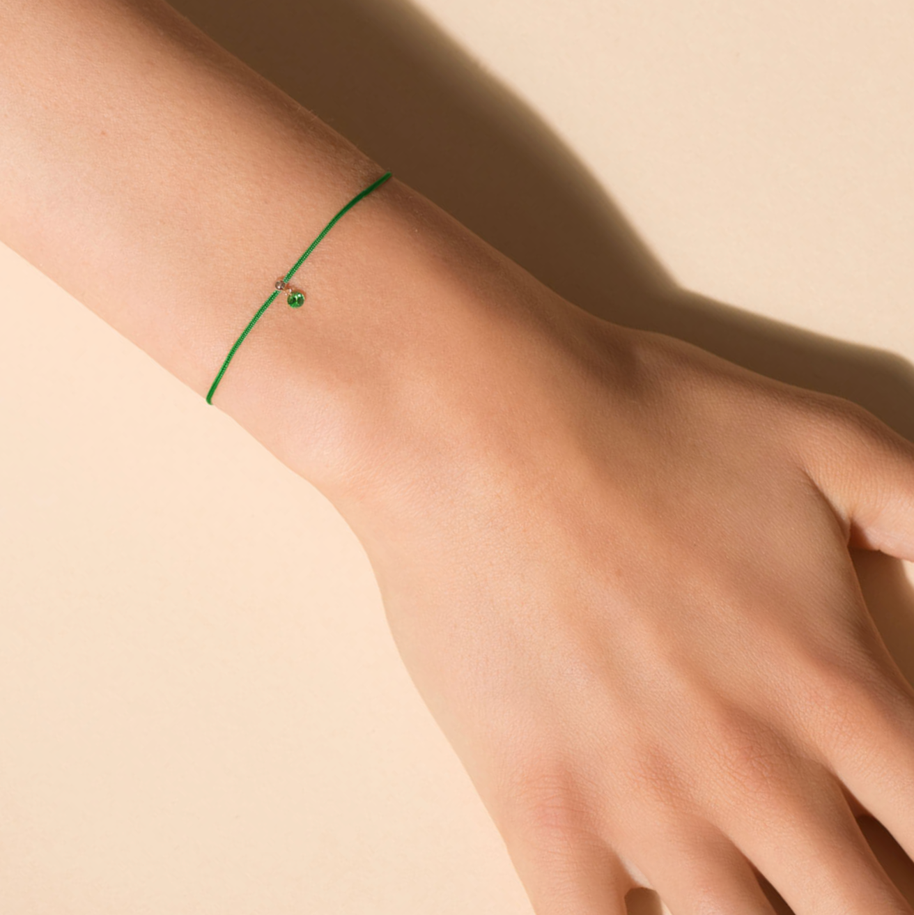 Floating Tsavorite Garnet Cord Bracelet