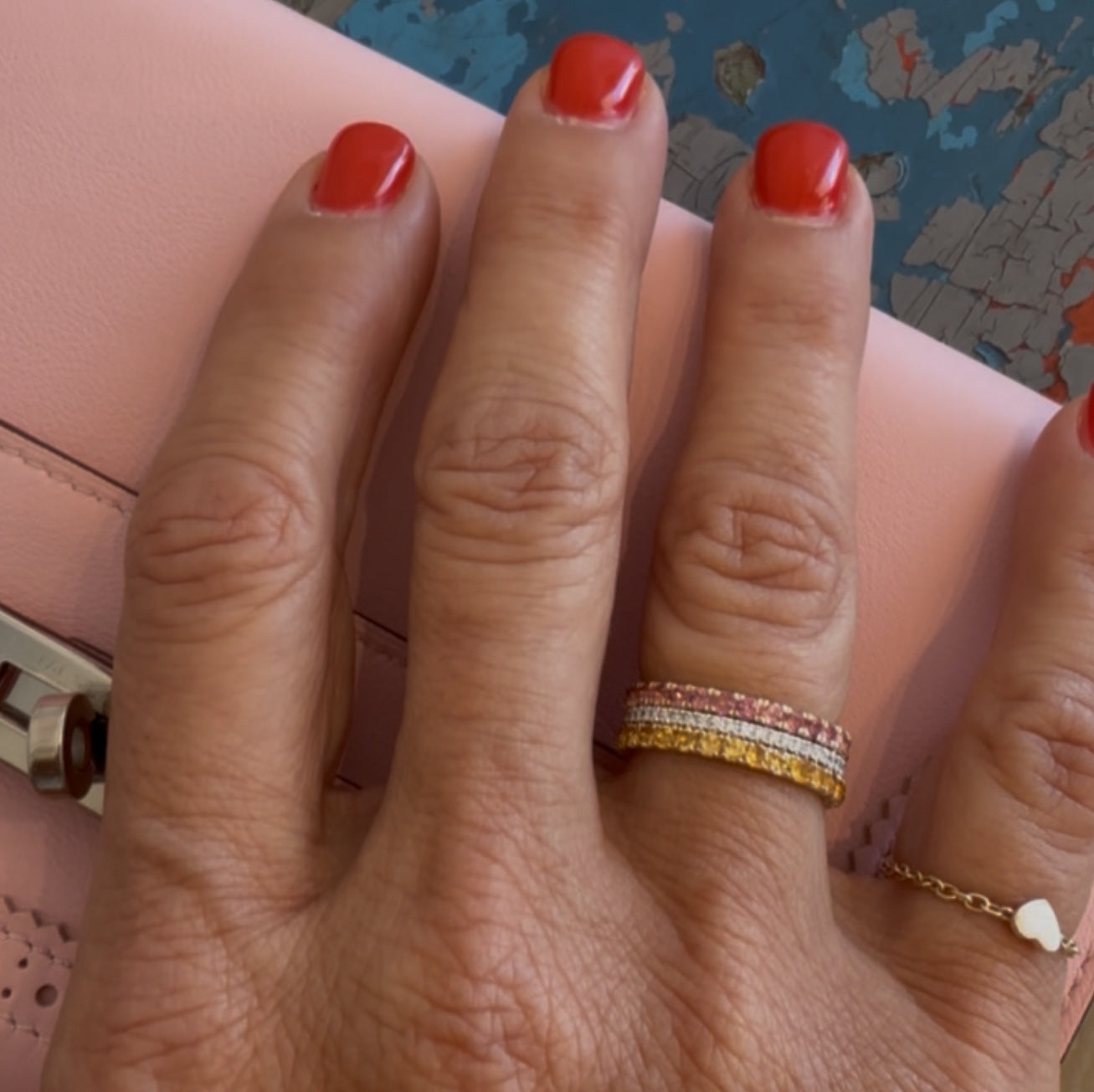 Yellow Gold Candy Citrine U Pave Eternity Band