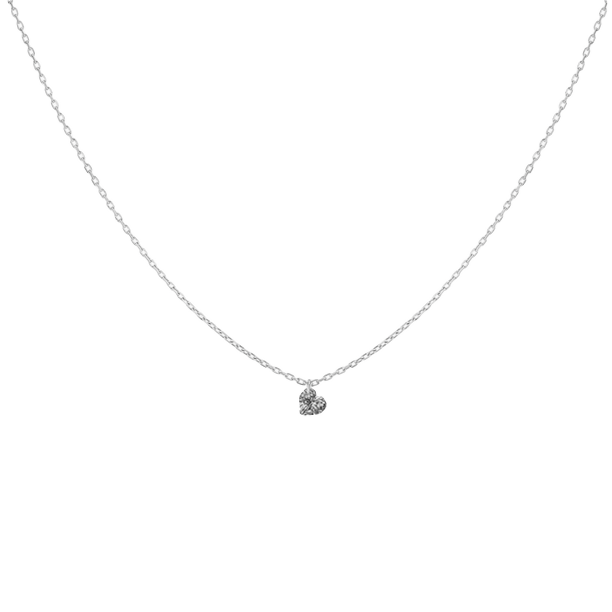 14K Yellow Gold 0.60 Carat Floating Heart Lab Diamond Necklace