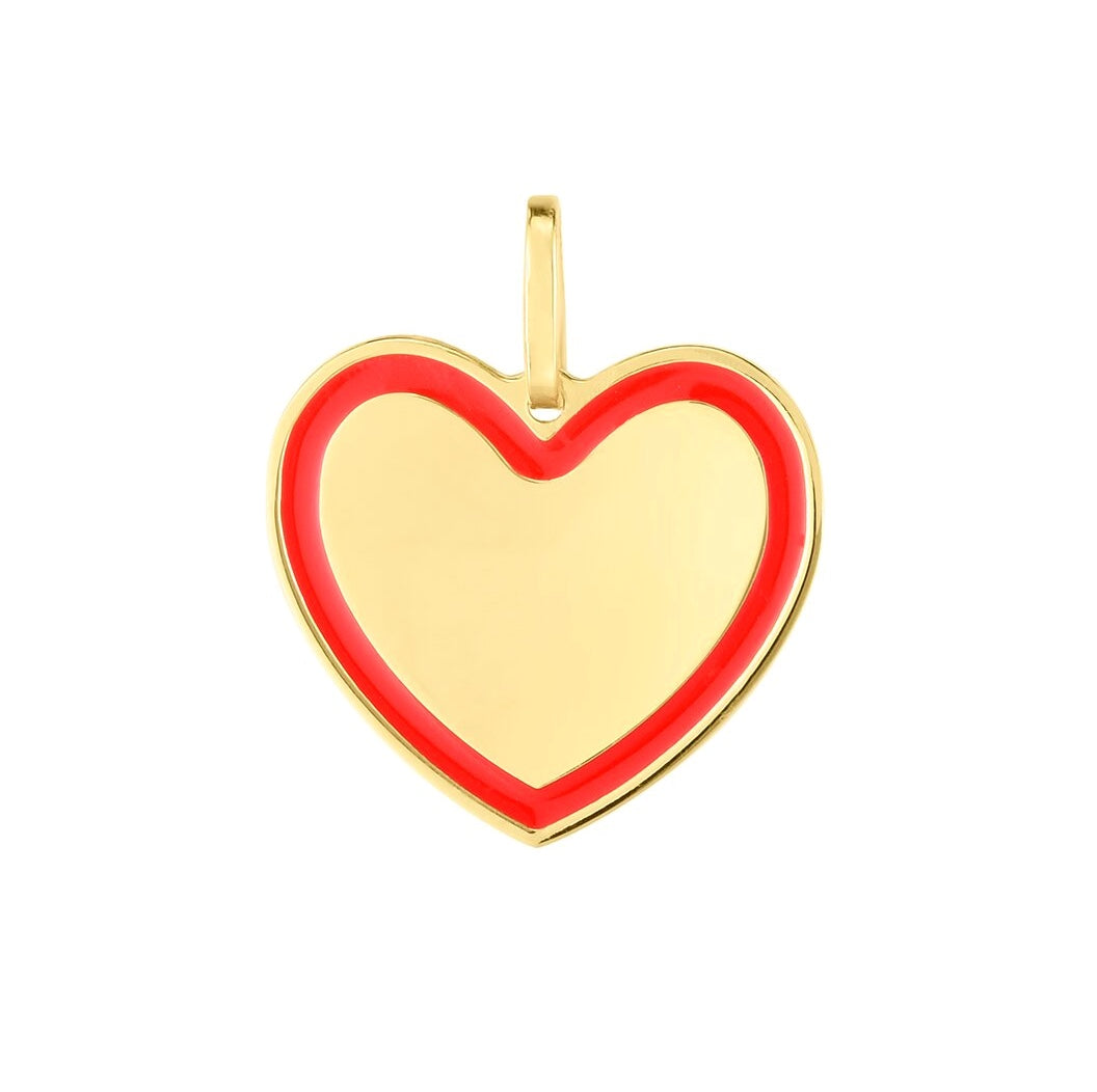 Red Enamel Heart Charm