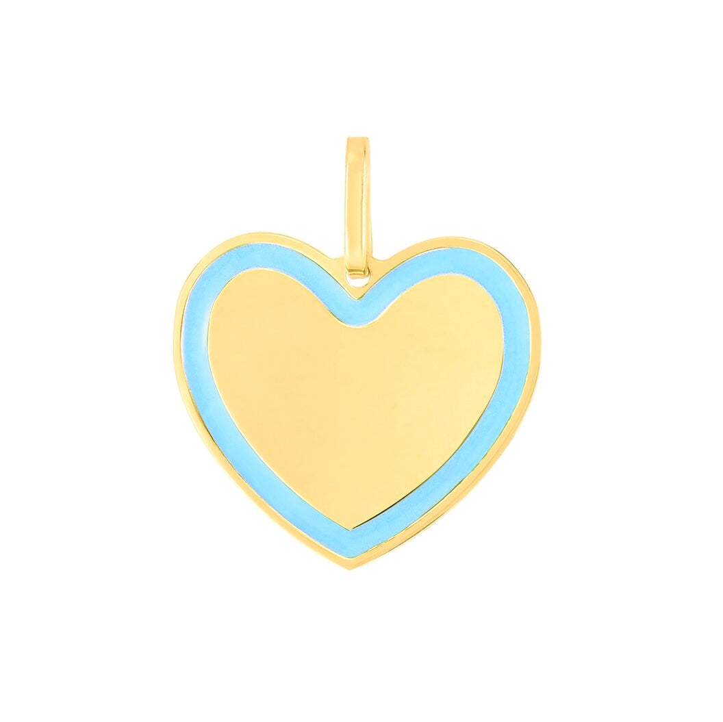 Turquoise Enamel Heart Charm