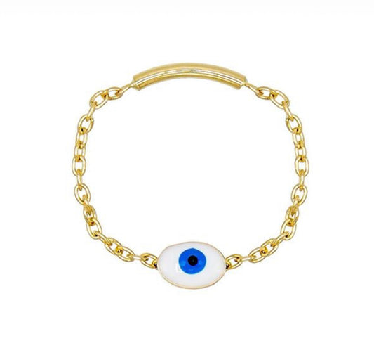 Evil Eye Chain Ring
