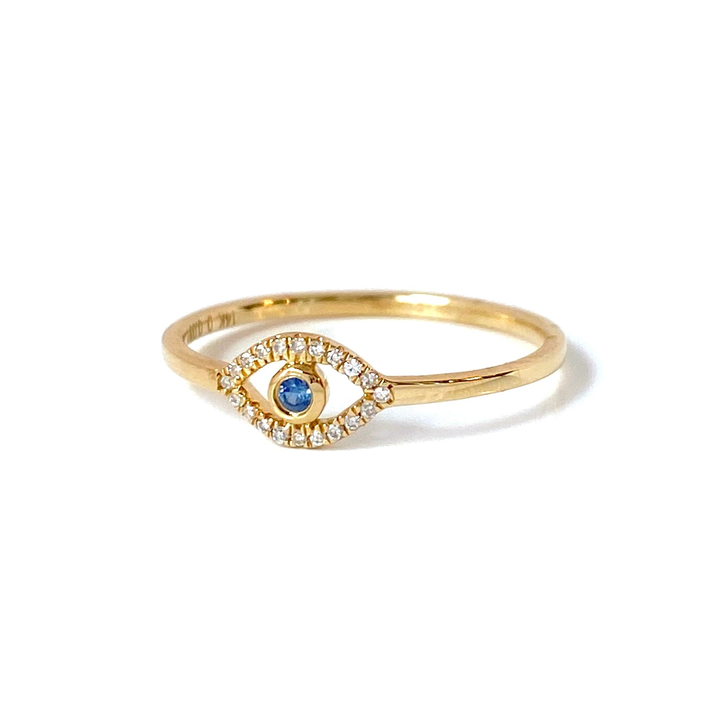 Mini Evil Eye Diamond and Sapphire Ring