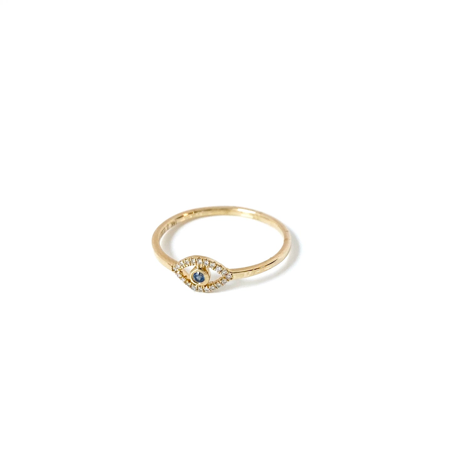 Mini Evil Eye Diamond and Sapphire Ring