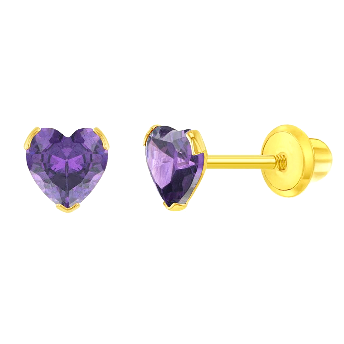 Mini Heart Birthstone Studs