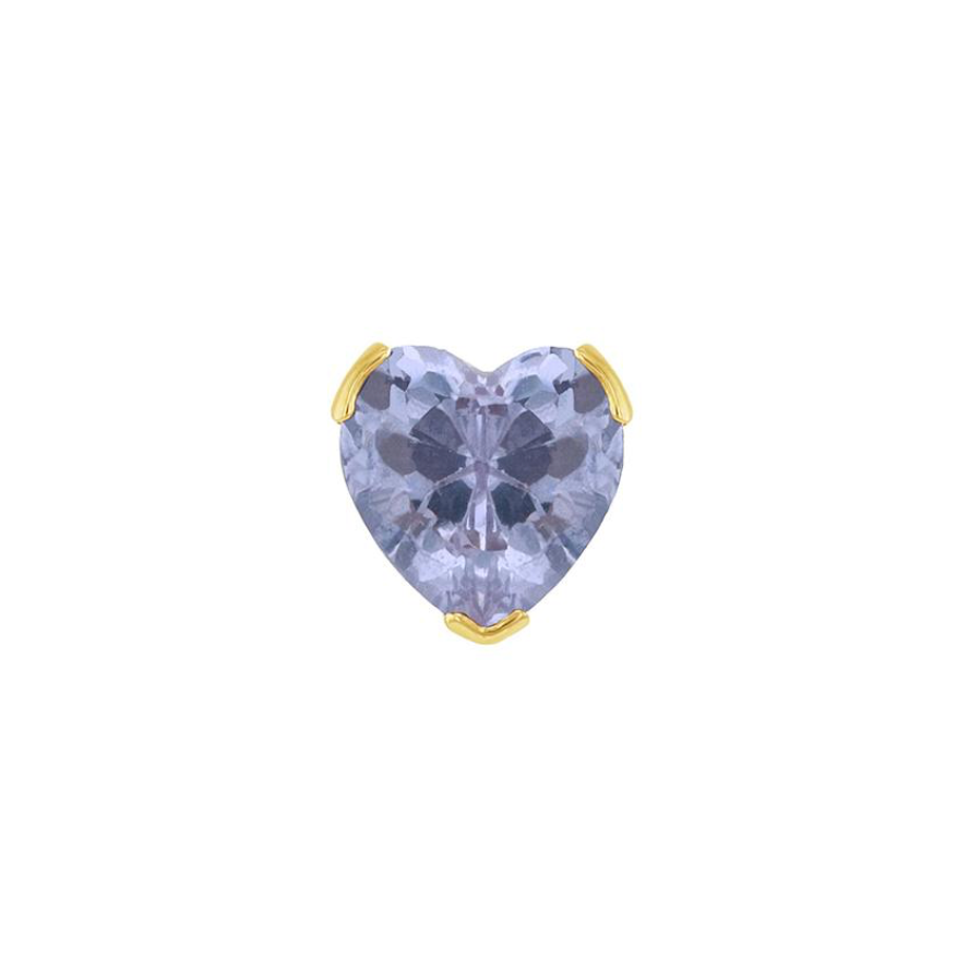 Mini Heart Birthstone Studs