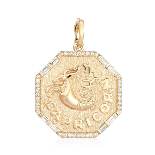 Capricornio Diamond Zodiac Charm