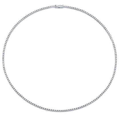 12 Carat Four Prong Lab Grown Round Diamond Tennis Necklace