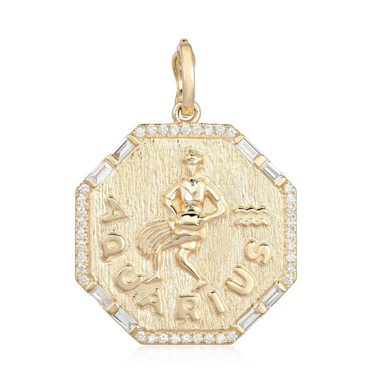 Aquarius Diamond Zodiac Charm