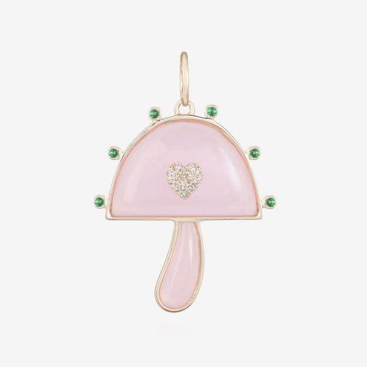 Rose Quartz Mushroom Charm
