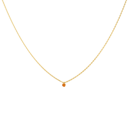 18K Gold and Orange Sapphire Necklace