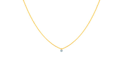 18K Gold Tiny Round Floating Diamond Necklace