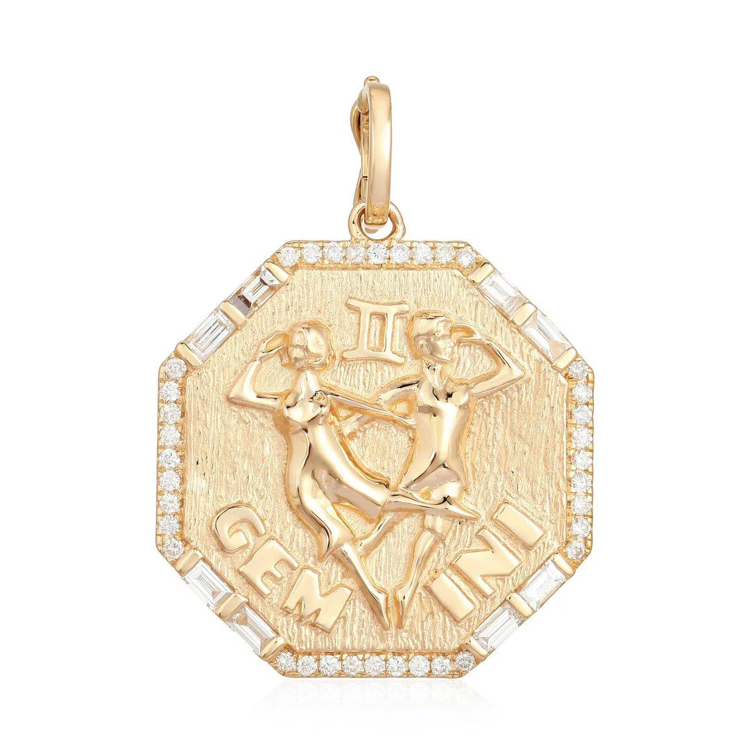 Gemini Diamond Zodiac Charm