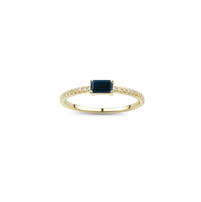 Kat Blue Topaz and Diamond Ring