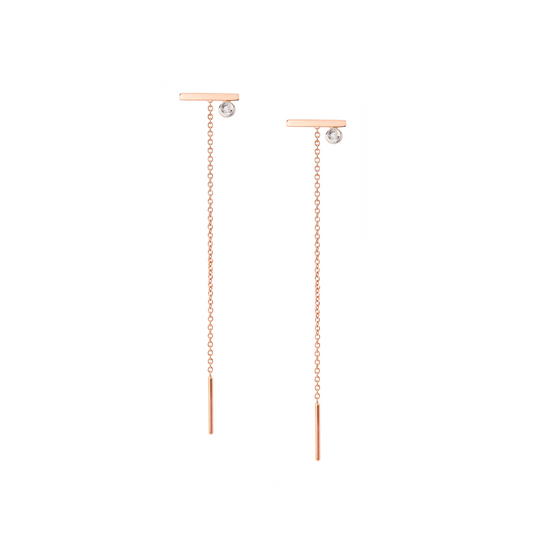 Diamond Bar Threader Earrings