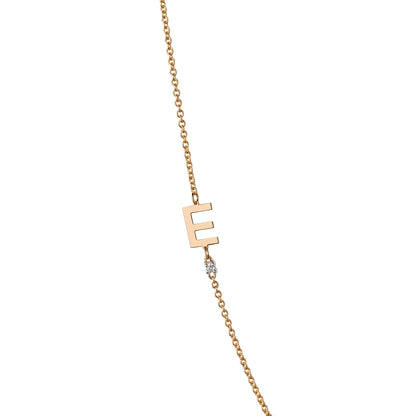 18K Yellow Gold Diamond Initial Bracelet