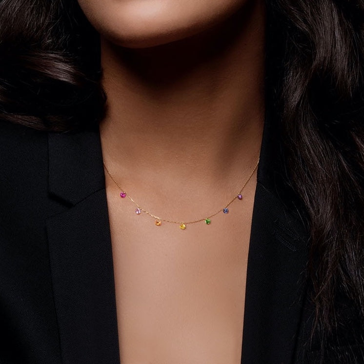 18K Gold Floating Candies Necklace