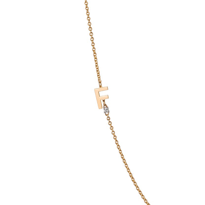 18K Yellow Gold Diamond Initial Bracelet