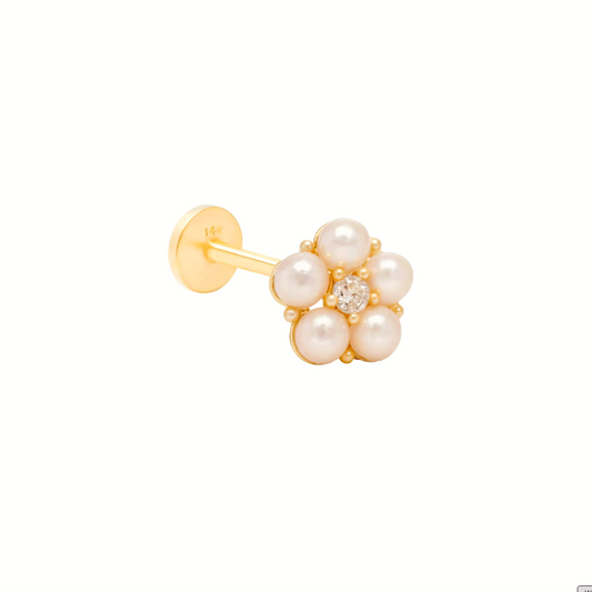 Flat Back Flower Stud Earrings