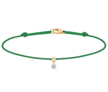 Floating Diamond Cord Bracelet