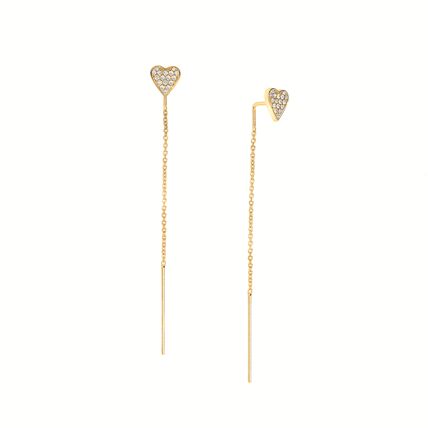 Jules Heart Threader Earrings