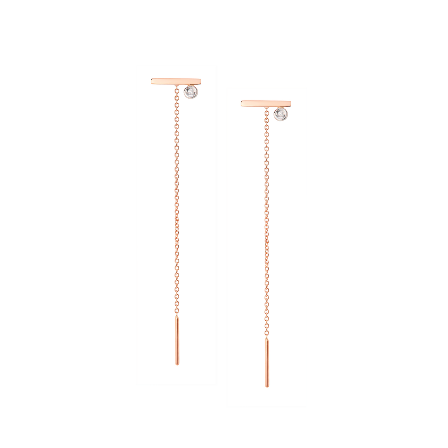 Diamond Bar Threader Earrings