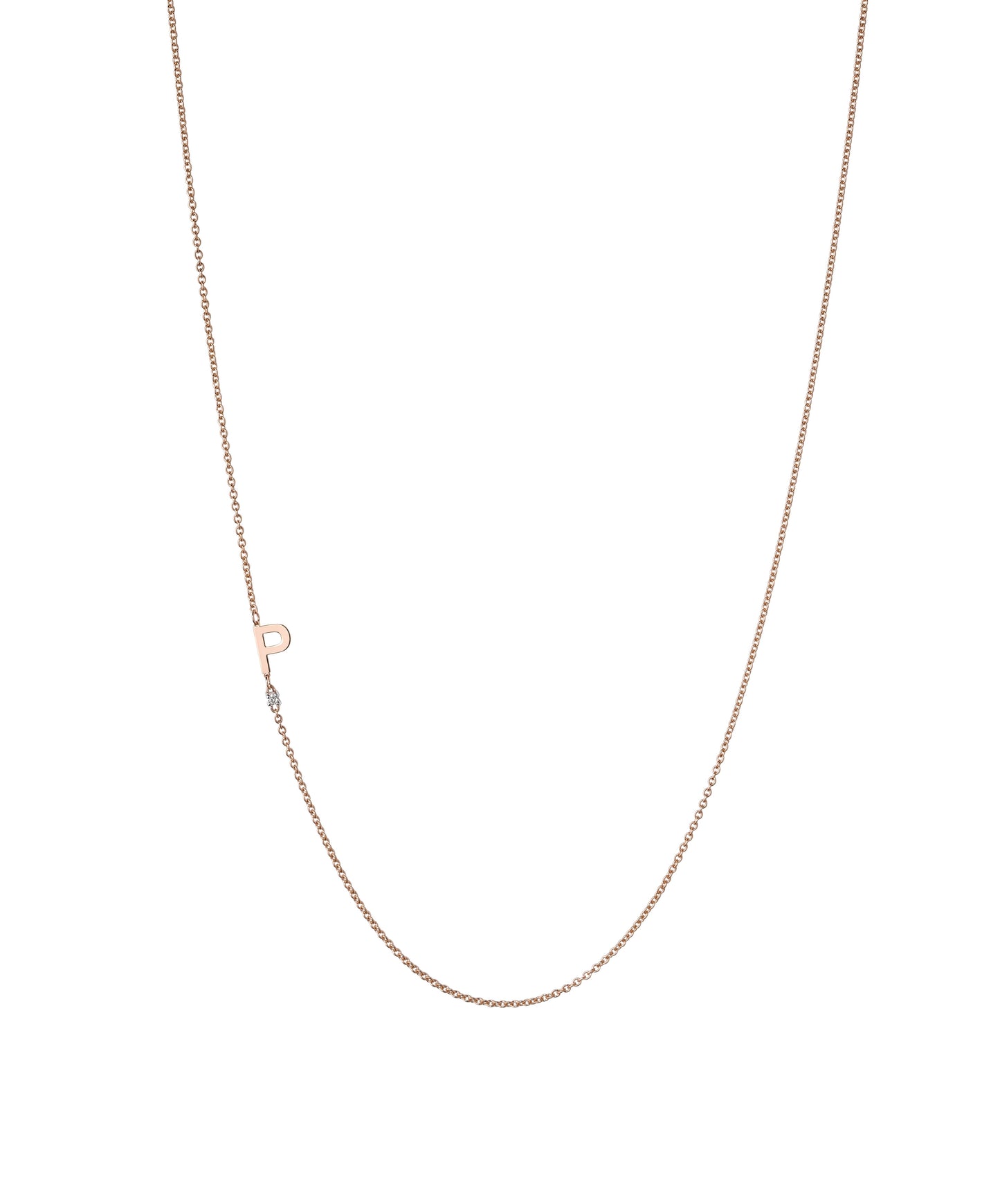 Rose Gold Initial and Diamond Necklace (Copy)