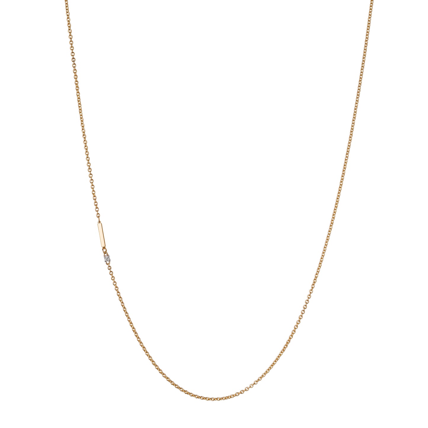 Yellow Gold Initial and Diamond Necklace